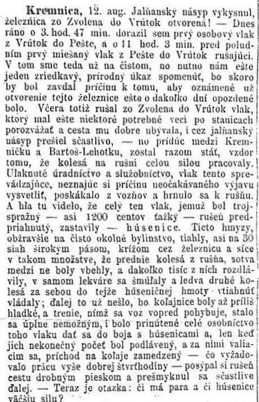 Húsenice na trati spôsobili meškanie vlaku.