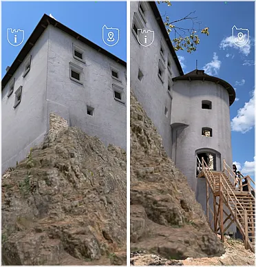 Pohľad na hrad cez aplikáciu.