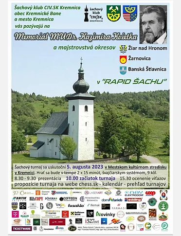 Pozvánka na šachový turnaj v Kremnici.