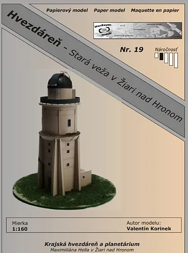 Papierový model hvezdárne.