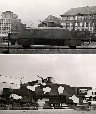 Jediný pôvodný zachovaný tankový vozeň pancierového vlaku.