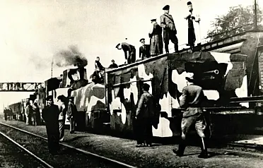 Pancierový vlak vo Zvolene.