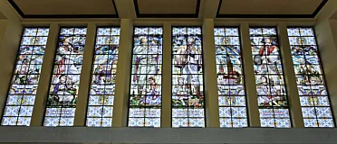 Vitráž na stanici, v Banskej Bystrici.