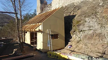 Stavba infocentra na Revišti