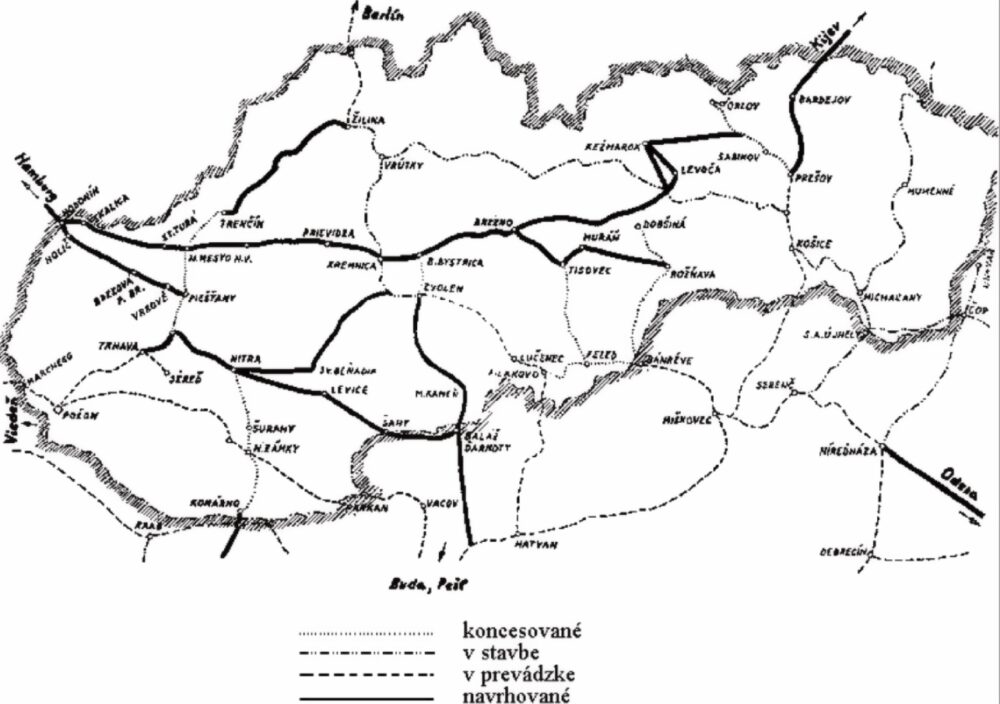 Plán výstavby železníc na Slovensku predložený Viliamom Pauliny Thótom Uhorskému snemu v roku 1871.