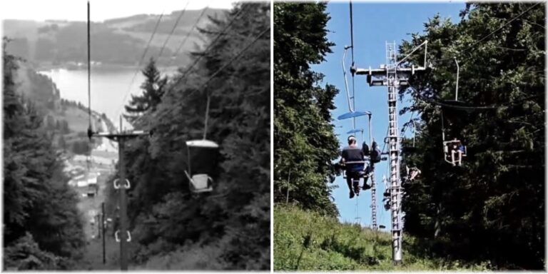 Slovenský unikát, jednosedačková retro lanovka.