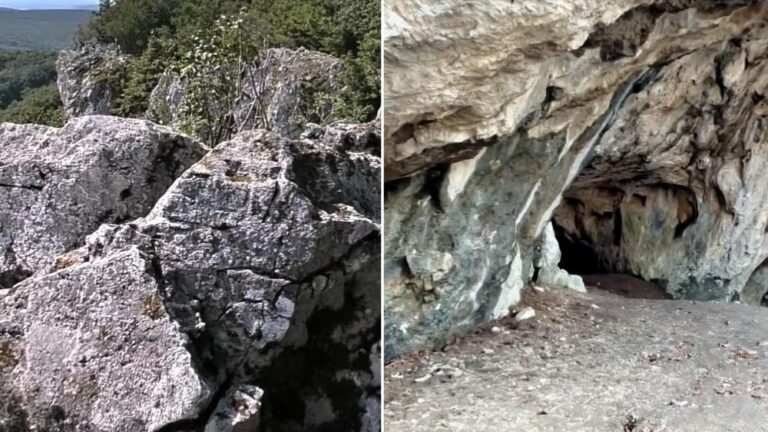 Pôsobivé skalné steny a jaskyňu, ktorá bola pravdepodobne aj rituálne obetisko je možné nájsť na Zahorí.