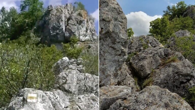 Na vrchole skalnej dominanty sú stopy osídlenia z doby kamennej aj ruiny stredovekého hradu.