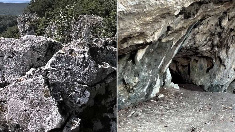 Čierna skala a jaskyňa Deravá skala