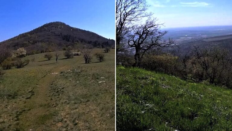 Vrch Žibrica v pohorí Tribeč vyniká svojím pyramídovým tvarom.